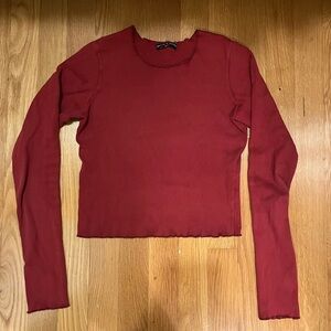brandy melville long sleeve red top